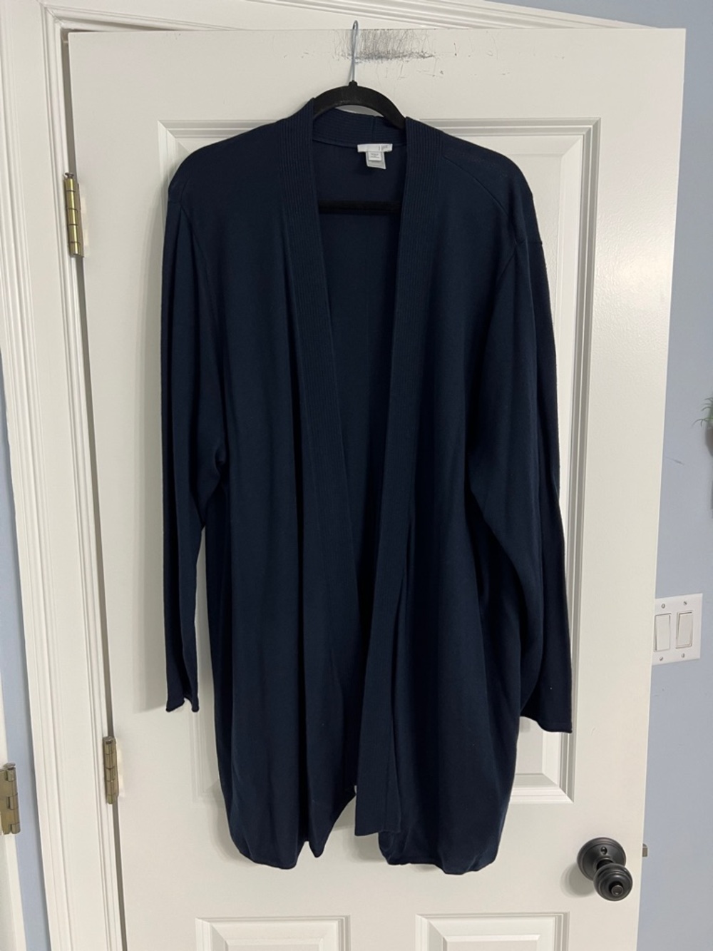 J. Jill Dark Navy Ribbed Collar Cardigan
